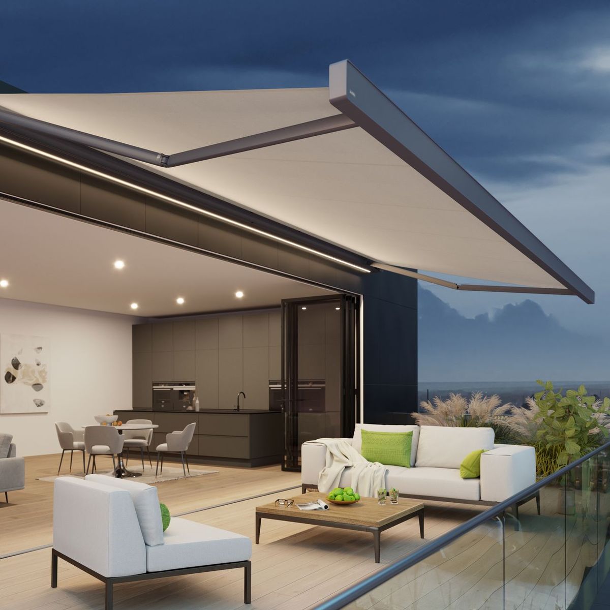Outdoor Lighting High Quality - Outdoor Patio Waterproof Retractable Motorised Awning