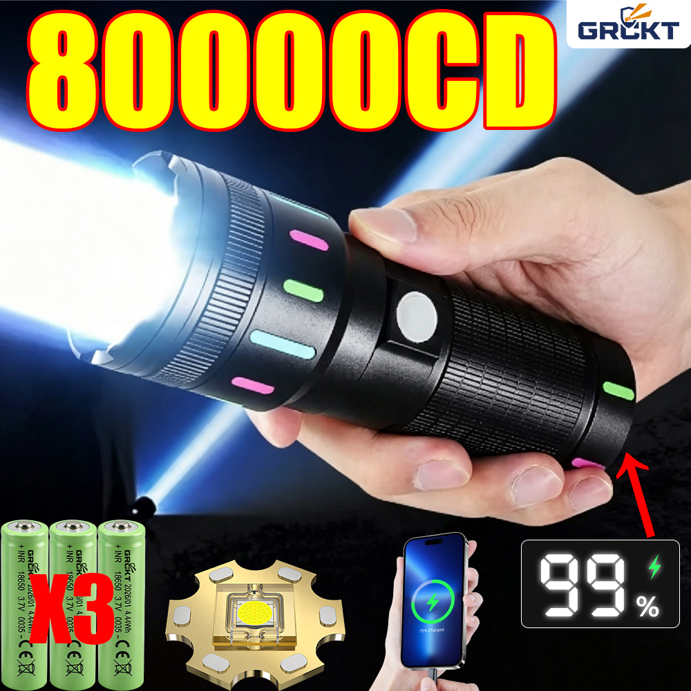 Outdoor Lighting Junction Box - 80000CD Most Powerful LED Flashlight High