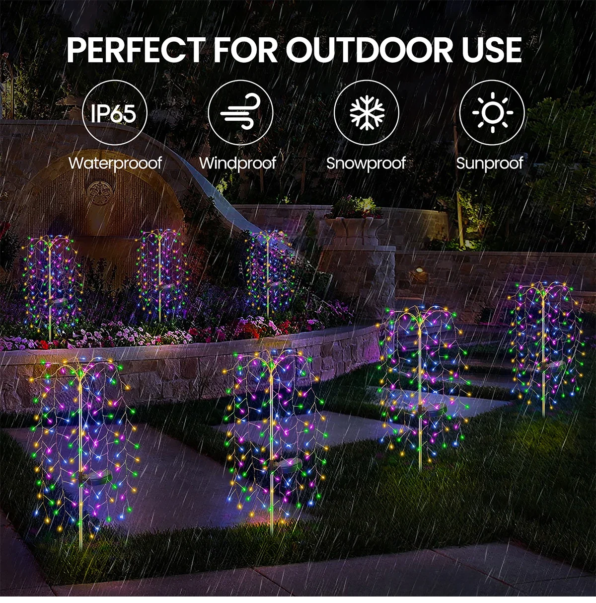 Outdoor Lighting Wall Mount - Solar Garden Lights Weeping Willow Solar