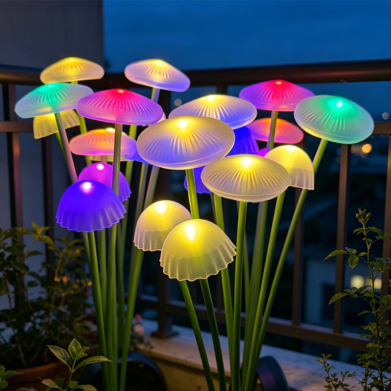 Solar Jellyfish Mushroom Light - Landscape Spike Light review and price