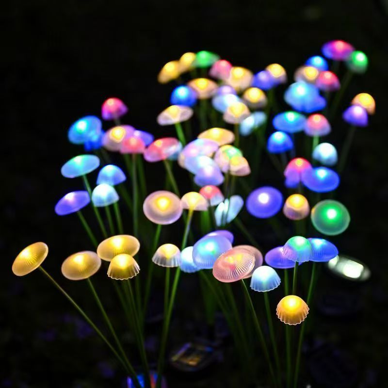 Solar Jellyfish Mushroom Light - Landscape Spike Light review and price