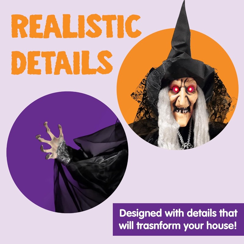 47'' Animated Witch Halloween  - Outdoor Lighting Ideas For Party review and price