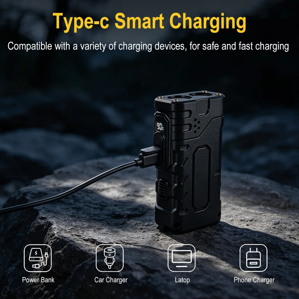 BORUIiT Hand Crank EDC LED Fla - Outdoor Lighting Junction Box review and price
