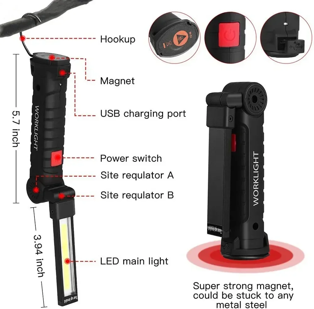 LED COB Flashlight USB Recharg - Outdoor Lighting Replacement Bulbs review and price
