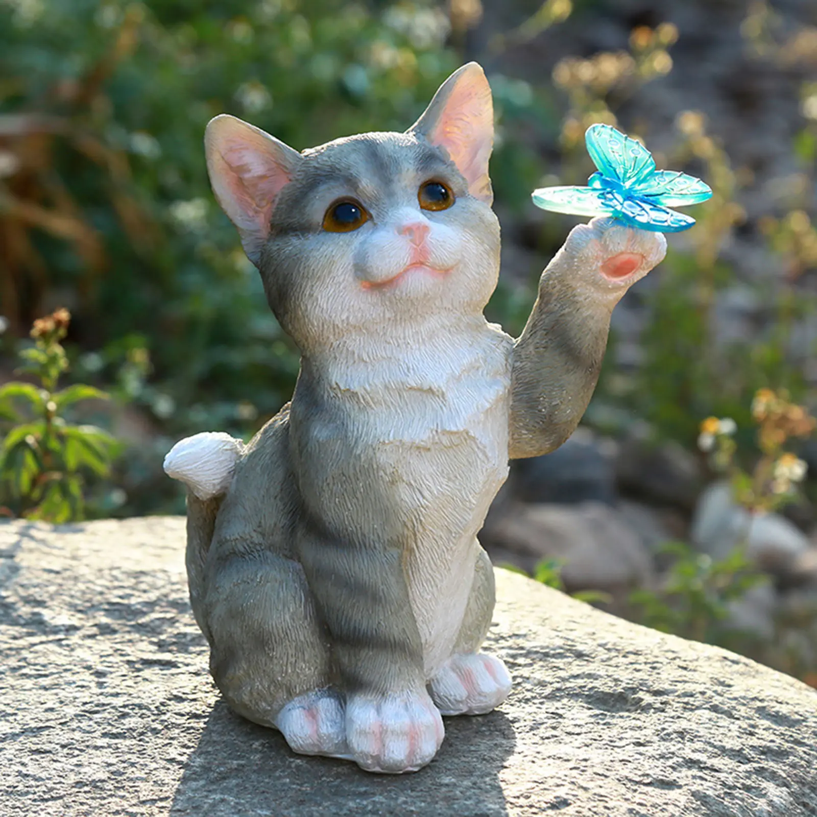 Outdoor Cat Sculpture Figurine - Landscape Spike Light review and price